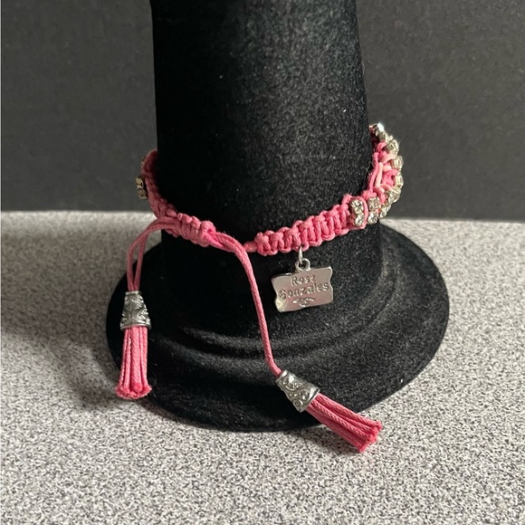 Rose Gonzales Pink Braided String Bling Bracelet - Picture 6 of 10
